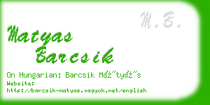 matyas barcsik business card